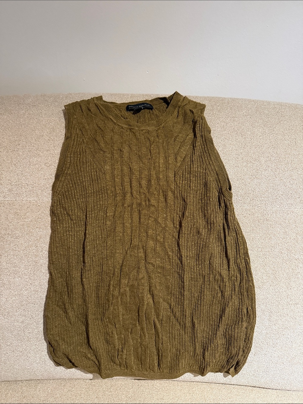 Banana Republic Olive Ribbed Sleeveless Top